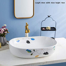 Lavabo Bianco Modello in Ceramica sopra Counter Basin per Aumentare Ovale Lavabo Bacino Bagno Lavabo Art Basin Home G