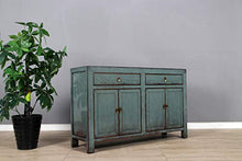 Yajutang Credenza a 4 ante e 2 cassetti, armadio lungo, colore grigio