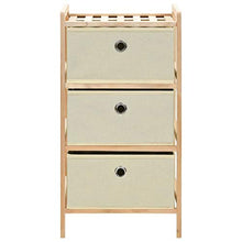 FAMIROSA Armadietti 2 pz con 6 Cesti in Tessuto e Legno di Cedro Beige