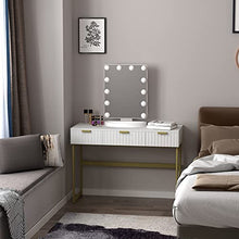 homcom Toeletta da Camera in MDF e Metallo, Tavolo per Trucco con 3 Cassetti 100x40x76cm Bianco e Oro