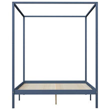 SKM Giroletto con Baldacchino 2 Cassetti Grigio in Pino 180x200 cm