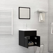 vidaXL Set Mobili da Bagno 2 pz Nero in Truciolato