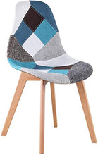 WV LeisureMaster Set di 4 Sedie da Pranzo Patchwork Sedie da Salotto Stile Scandinavo Sedie Laterali Ideali per Soggiorno, Sala da Pranzo, Camera da Letto, Ufficio, Bar, ECC, Blu