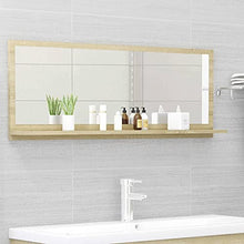 vidaXL Specchio da Bagno Rovere Sonoma 100x10,5x37 cm in Truciolato