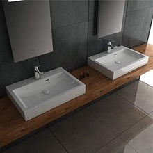 Alpenberger Lavabo da 60 x 42 cm in ghisa minerale | Lavello a mano con troppopieno integrato | Lavello rettangolare ed elegante | Montaggio semplice