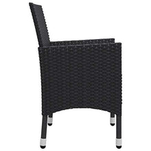 FAMIROSA Set da Bistrot per Giardino 3 pz in Polyrattan e Vetro Nero-8358