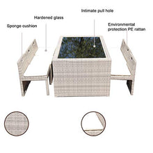 N/Z Attrezzatura Quotidiana Set di mobili per Portico da Patio 7 Pezzi Fodera per Sedia in Vimini Balcone Cortile Combinazione di Tavolo e Sedia per Esterni Terrazza Esterna Mobili in Rattan creativi