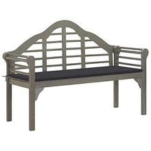vidaXL Panchina da Giardino Cuscino 135cm Massello d'Acacia Grigio