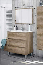 Salone Kit Mobile Bagno Dakota 3C CM.80X45X86H Rovere con Specchio