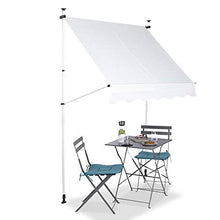 GOTOTOP - Tenda parasole retrattile per finestre, 350 x 120 cm, altezza regolabile 2-3 m, per esterni, per balcone e terrazza, colore: beige