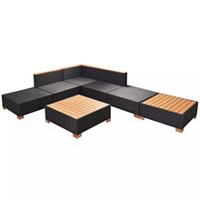 Tidyard Divani da Giardino, Set di mobili da Giardino Set 16 pz in Polirattan e WPC Nero