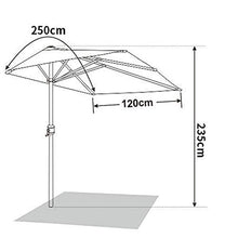 YYBD Ombrello da Esterno semicircolare per Patio da Mercato per Porta e Finestra Ombrellone a Parete con 5 Stecche e Base robuste