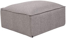 CLP Pouf Cuscino da Terra Nantes in Velluto O Stoffa I Puff Poggiapiedi Design Rettangolare con Piedini I Altezza 30 CM, Colore:Grigio, Materiale:Stoffa