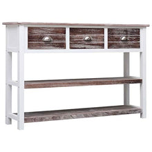 vidaXL Credenza Mobile con Ripiani e Cassetti Robusta Pratica Tavolino Laterale Salotto Marrone Anticato 115x30x76 cm in Legno Pioppo e Paulownia