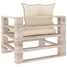 FAMIROSA Divano da Giardino in Pallet con Cuscini Crema in Legno di Pino