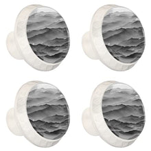 4 pcs White Cabinet Knobs for Kitchen Cabinets Bedroom Wardrobe Dresser Drawers Grey mountains