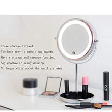 Specchio per Il Trucco, Specchi per Il Trucco del Bagno Specchi Portatili Specchio ingranditore 5X ingrandito Illuminato a Doppia Faccia Rotondo, Specchi da Barba Specchio ingranditore