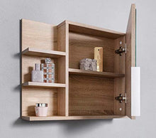 DOMTECH Home Decor Armadietto da bagno con specchio, in quercia Sonoma, misura L