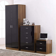 Armadio moda e prezzo, 2 armadi ordinari 5 cassetti cassetti 2 cassetti comodino, 3 pezzi di arredamento,BrownBlack
