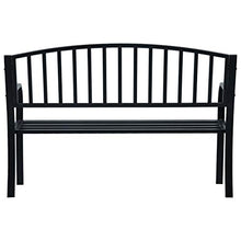 OUSEE Panchina da Giardino 125 cm Nera in Acciaio
