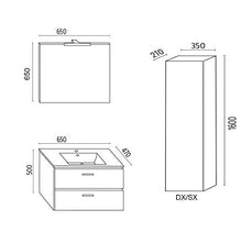 OGOMONDO Mobile da bagno sospeso Spring Bianco con Colonna specchio MADE IN ITALY