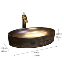 ASDUU Lavabo, Ceramica, lavabo da appoggio sopra Stile retrò (Colore: lavabo Singolo)