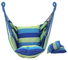 Jilibaba - Sedia a dondolo con 2 cuscini per interni e giardino, colore: Blu