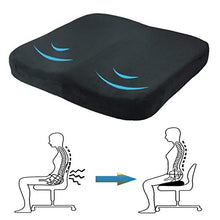 Greatangle Comodo Cuscino Piatto Cuscino Anca Anti emorroidi Memory Foam Home Office Sedia per Auto Cuscino per Sedile Panno di Taglio Nero