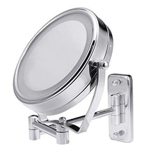 Specchio per Il Trucco Specchi Cosmetici per Trucco da Barba con Illuminazione A LED da 6"per Montaggio A Parete, Ingrandimento 7X Specchio per Il Trucco da Viaggio Portatile