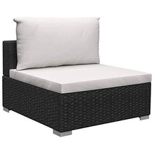 UnfadeMemory Set Divani da Giardino con Cuscini Set Mobili da Giardino 12 pz con Cuscini in Polyrattan Nero - Arredi Casa