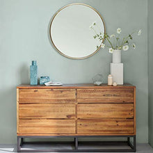 VOCD Specchio Rotondo Specchio da Parete, Specchio da Toeletta, Specchio Decorativo da Bagno, Specchio da Appendere con Bordo in Ferro per Corridoio, Bagno, Toilette per Gli Ospiti