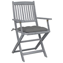 vidaXL Sedie da Giardino Pieghevoli 4pz con Cuscini in Massello Acacia