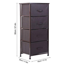 Scaffale portaoggetti, moderno portaoggetti verticale con 4 cassetti per corridoio camera da letto marrone scuro