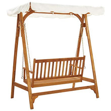 E E-NICES Panchina a Dondolo da Giardino con Baldacchino in Legno Acacia