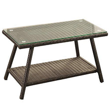Set da patio esterno a 4 pezzi, set combinato di divano imbottito in schiuma per 4, in rattan conversazione di vimini set con sedie e tavolo, set di mobili per esterni per interni resistenti interamen