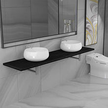 Set Mobili da Bagno 3 pz in Ceramica Nera