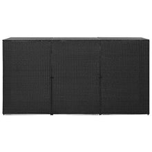 OUSEE Copribidone Triplo Spazzatura Nero 229x78x120 cm in Polyrattan
