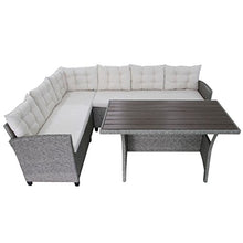 vidaXL Divano Angolare da Giardino Set 12 pz in Polyrattan Grigio Sofà Esterni