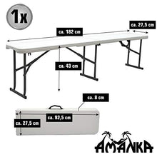 AMANKA - Panca da Birra Resistente alle intemperie, Pieghevole, 182 x 27 x 43 cm, in plastica