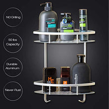 Colla Mensola Doccia, 2 Strati Porta Shampoo Doccia Autoadesivo, No Viti, Portaoggetti Oggetti da Muro Alluminio per Doccia Bagno (Triangolo)