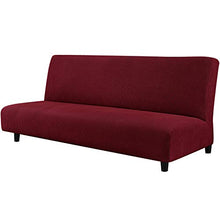 CHUN YI Copridivano Senza Braccioli Clic Clac 3 Posti Fodera per Cuscino Elastica per Divano Letto Pieghevole Senza Braccioli (Divano Letto, Vino)