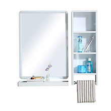 Specchio Contenitore armadietto da Bagno, Mobile Specchio a Parete, Mobile pensile a Specchio - Mobile Bianco in Alluminio specchiato