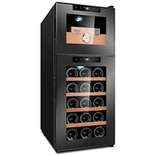 VIY Humidor Cofanetto Premium, Vetrina Trasparente, in Legno, Umidificatore con Igrometro Interno, Display della Temperatura LCD, Chiusura Magnetica, Elegante (Nero),B