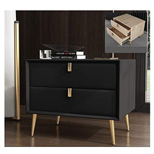RKRZLB Comodino Camera da Letto Cassettiera Moderno con 2 Cassetti 17.7x15.7x19.7inch Cassettiere Cameretta (Color : Black, Size : 40x40x50cm)