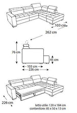 Dafnedesign.Com - Divano angolare 3 posti con penisola e Contenitore - Similpelle Bianca - Dimensioni: cm. 266 x 230 x 94h (Std) - Arredi Casa
