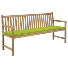 vidaXL Panca da Giardino Cuscino Verde Brillante 175 cm Legno di Teak