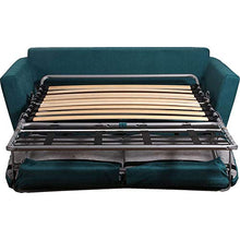 Meubletmoi - Divano 3 posti convertibile in tessuto verde e blu, design scandinavo Moss 4169
