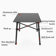 CYYAN Set Tavolo Pieghevole e Sedia da Esterno in Alluminio, Sgabello Sedia da Pesca, Tavolo da Picnic Portatile e Sedia 4 sedie e 1 Tavolo, Nero