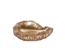 Beliani Ciotola Decorativa in Poliresina Effetto Legno Marrone Chiaro e Oro KOUSI