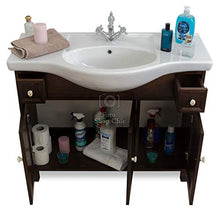 Shop Chic Arredo bagno arte povera base in legno con lavabo in ceramica